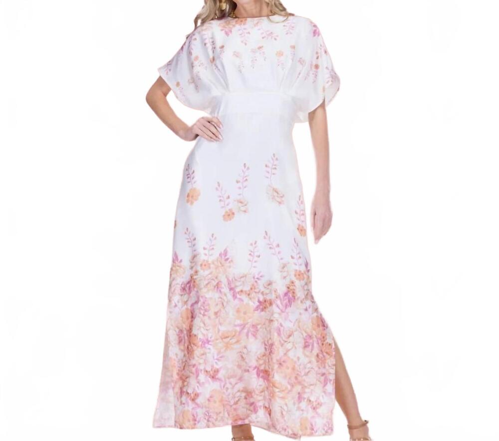 NEW JADE the catarina blossom silhouette maxi dress in white